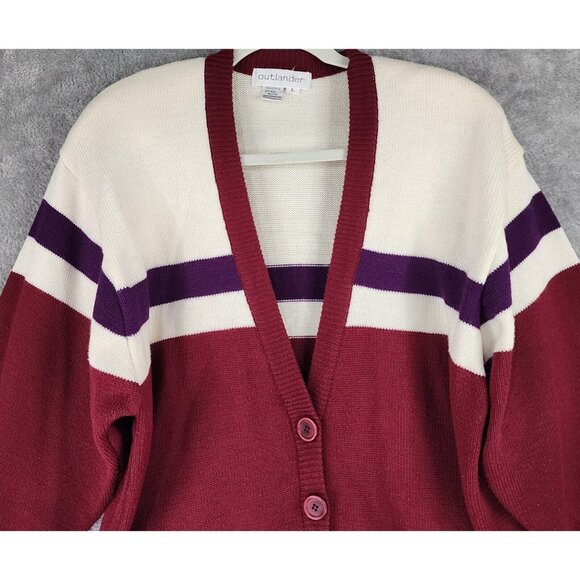 Outlander Sweater Womens Large Multicolor Button Front Knit Cardigan 90s Vintage - Picture 7 of 11